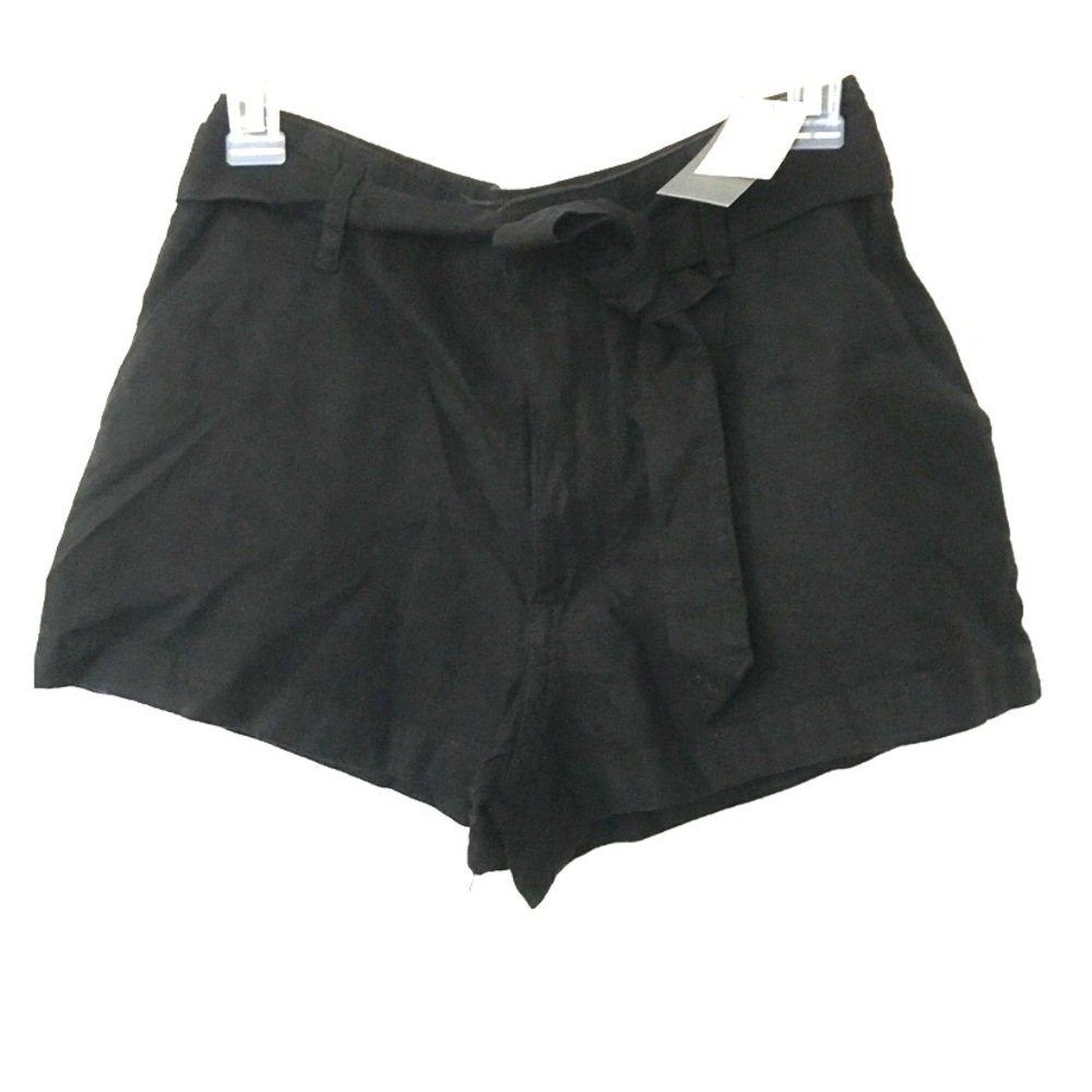 Abercrombie A&F black linen waist tie shorts Small